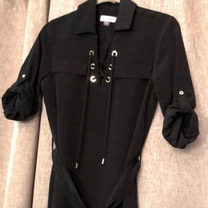 Calvin Klein Black Dress with gold details.
